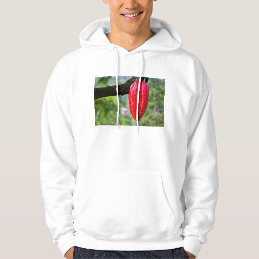 cacaodraden rood hoodie (Voorkant)