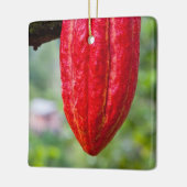 cacaodraden rood keramisch ornament (Links)