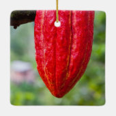 cacaodraden rood keramisch ornament (Achterkant)