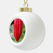 cacaodraden rood keramische bal ornament (Rechts)