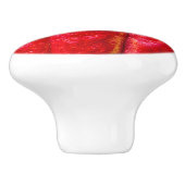 cacaodraden rood keramische knop (Zijkant)