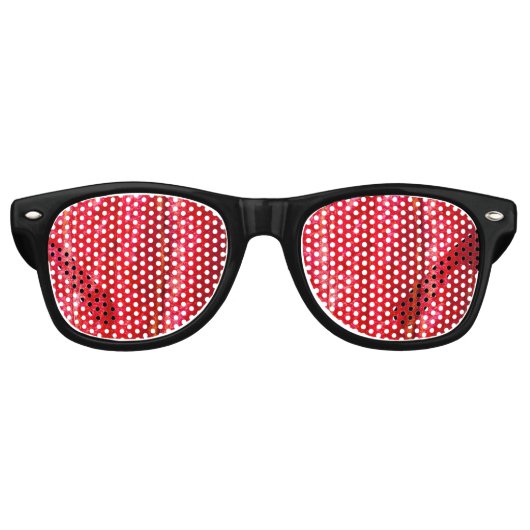 cacaodraden rood retro zonnebril (Voorkant)