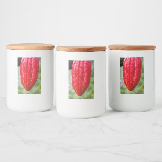 cacaodraden rood voedselcontainer etiket (Flessen)