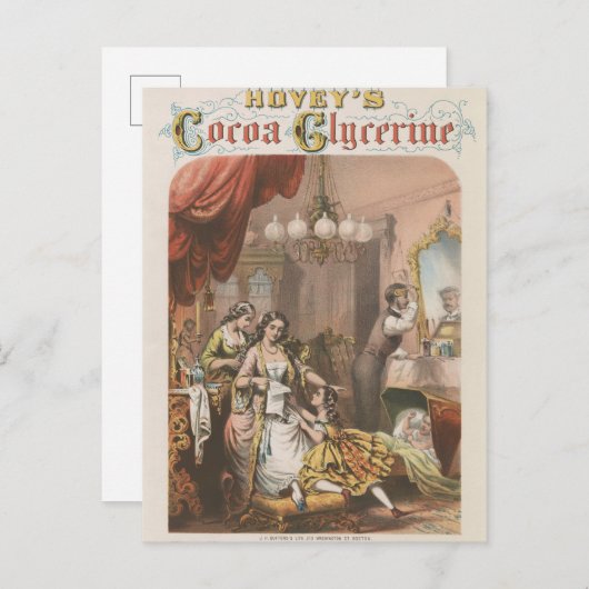 Cacaoglycerine van Hovey, circa 1860 Briefkaart (Voorkant / Achterkant)