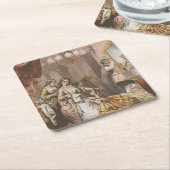 Cacaoglycerine van Hovey, circa 1860 Kartonnen Onderzetters (Schuin)