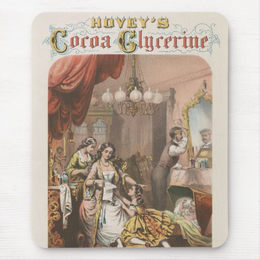 Cacaoglycerine van Hovey, circa 1860 Muismat (Voorkant)