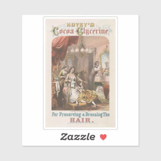 Cacaoglycerine van Hovey, circa 1860 Sticker (Vel)