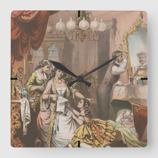 Cacaoglycerine van Hovey, circa 1860 Vierkante Klok (Voorkant)