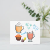 Cacaokoffie Cozy Winter Hygge Time Briefkaart (Staand voorkant)