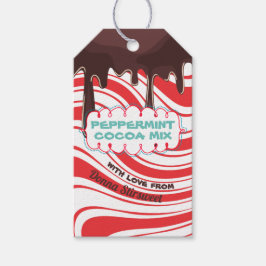 Cacaomix in een label met cadeau voor potten cadeaulabel