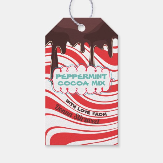 Cacaomix in een label met cadeau voor potten cadeaulabel (Voorkant)