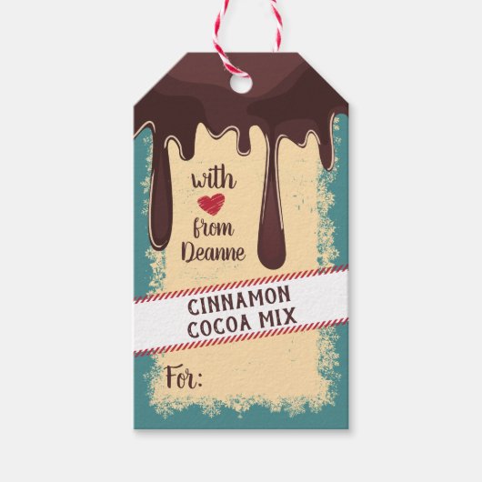 Cacaomix in een label met cadeau voor potten cadeaulabel (Voorkant)