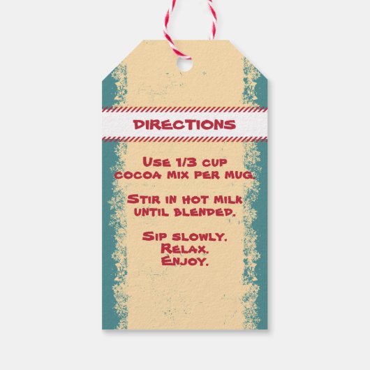 Cacaomix in een label met cadeau voor potten cadeaulabel (Achterkant)