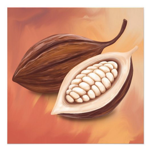 Cacaopeul  foto afdruk (Voorkant)