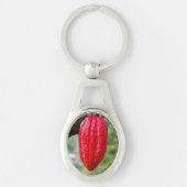 cacaopeul rood sleutelhanger (Voorkant)