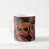 Cacaopoden, chocoladeovers koffiemok (Voorkant links)