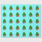 Cacaoppen Licht blauw kerstpapier voor kerstmis Cadeaupapier (Vlak)