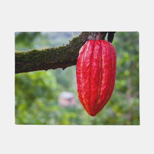 cacaovrucht rood deurmat (Voorkant)