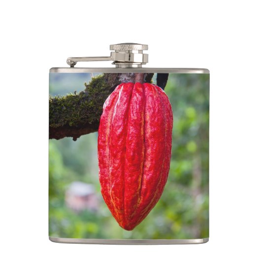 cacaovrucht rood heupfles (Voorkant)