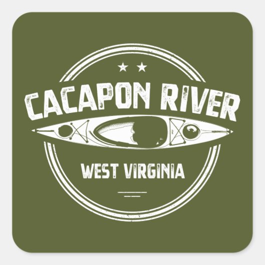 Cacapon River, West Virginia Vierkante Sticker (Voorkant)