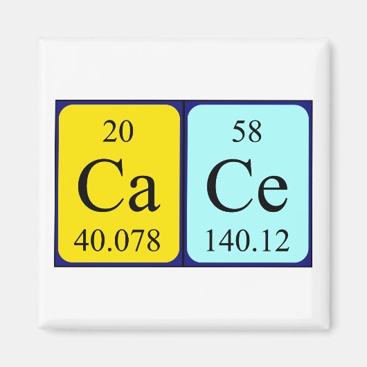 Cace periodieke table name magnet (Voorkant)