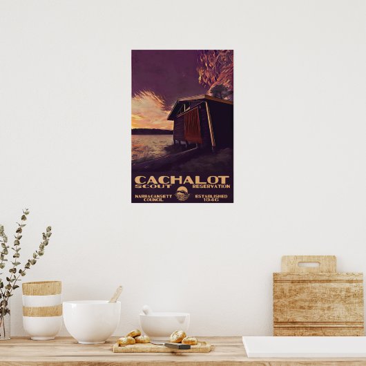 Cachalot Small WPA-Style Poster (Keuken)