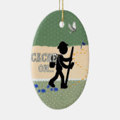 CACHE AAN! GEOCACHER KERAMISCH ORNAMENT (Rechts)