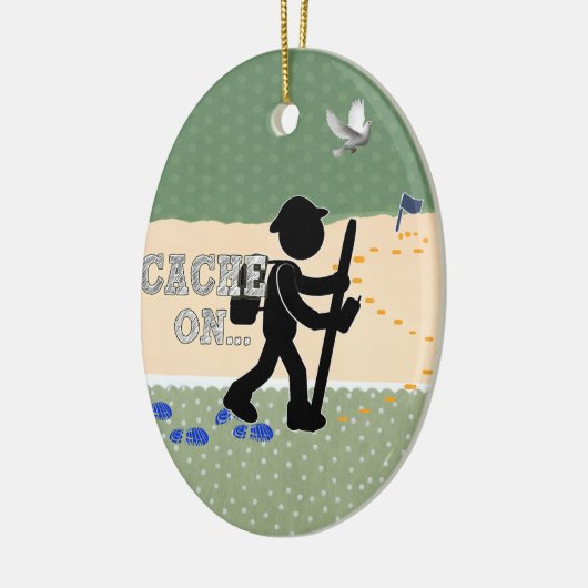CACHE AAN! GEOCACHER KERAMISCH ORNAMENT (Links)