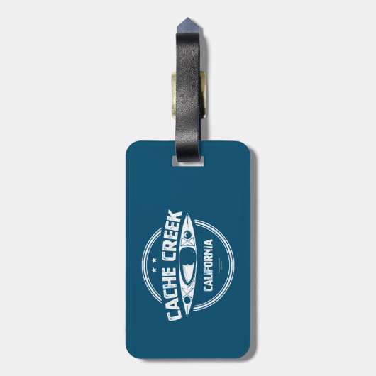 Cache Creek California Kayaking Bagagelabel (Achterkant verticaal)