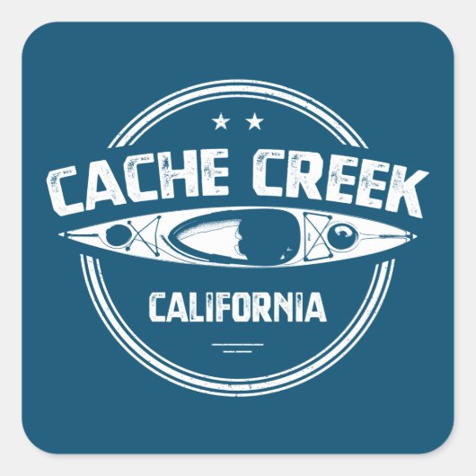 Cache Creek California Kayaking Vierkante Sticker (Voorkant)