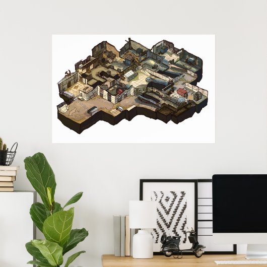 Cache Isometric CSGO Map Poster (Thuiskantoor)