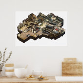 Cache Isometric CSGO Map Poster (Keuken)