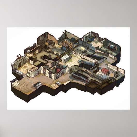Cache Isometric CSGO Map Poster (Voorkant)