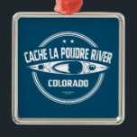 Cache la Poudre River Colorado Kayaking Metalen Ornament<br><div class="desc">De rivier de cachea de Poudre is de enige op nationaal niveau aangewezen Wilde & Schilderachtig rivier in Colorado en biedt het hele jaar door mogelijkheden voor recreatie buitenshuis.</div>