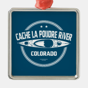 Cache la Poudre River Colorado Kayaking Metalen Ornament