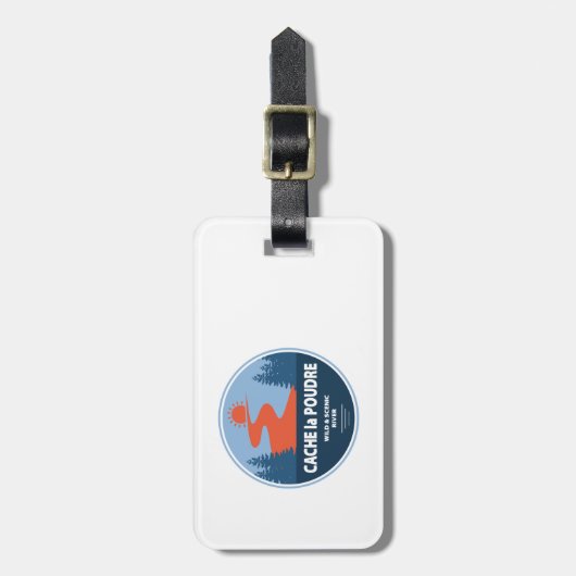 Cache la Poudre Wild and Schilderachtig River Bagagelabel (Voorkant verticaal)