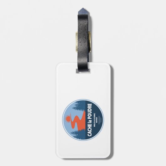 Cache la Poudre Wild and Schilderachtig River Bagagelabel (Achterkant verticaal)