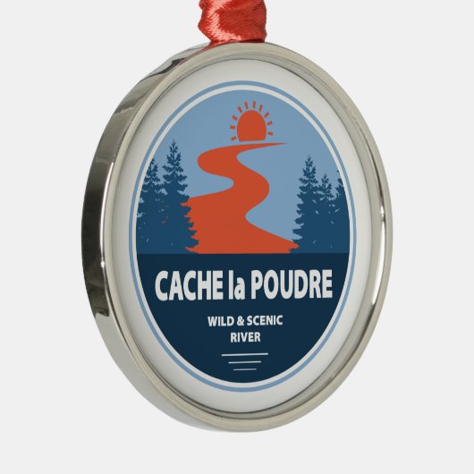 Cache la Poudre Wild and Schilderachtig River Metalen Ornament (Rechts)