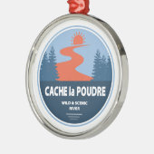 Cache la Poudre Wild and Schilderachtig River Metalen Ornament (Links)