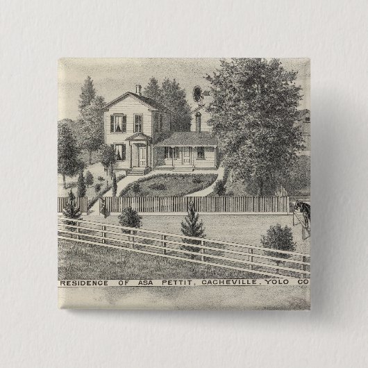 Cacheville res, Madison mill Vierkante Button 5,1 Cm (Voorkant)