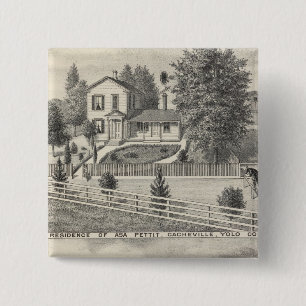 Cacheville res, Madison mill Vierkante Button 5,1 Cm