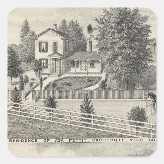 Cacheville res, Madison mill Vierkante Sticker (Voorkant)