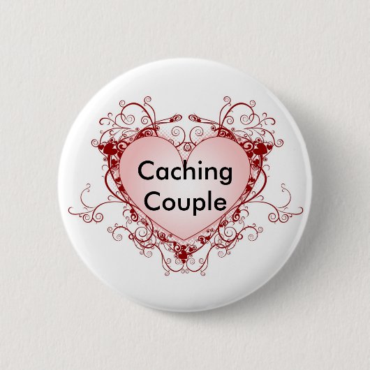 Caching Couple Geocaching Swag Pin Ronde Button 5,7 Cm (Voorkant)