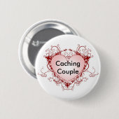 Caching Couple Geocaching Swag Pin Ronde Button 5,7 Cm (Voorkant /achterkant)