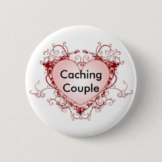 Caching Couple Geocaching Swag Pin Ronde Button 5,7 Cm