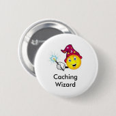 Caching Wizard Geocaching Swag Pin Ronde Button 5,7 Cm (Voorkant /achterkant)