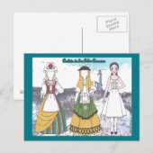 Cachita of the Canarische Eilanden Paper Doll Brie Briefkaart (Voorkant / Achterkant)