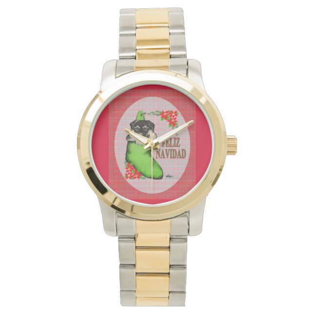Cachorrito Feliz Navidad Horloge (Voorkant)