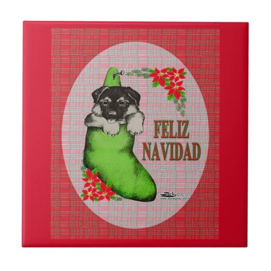 Cachorrito Feliz Navidad Tegeltje (Voorkant)