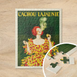 Cachou Lajaunie | Leonetto Cappiello Legpuzzel<br><div class="desc">Cachou Lajaunie (1920) | Leonetto Cappiello’s 1920 advertising poster for Cachou Lajaunie showcases a striking image of a red-haired woman dressed in a bold red and yellow gown, elegantly smoking against a rich dark green background. The vibrant colors and dynamic pose of the woman immediately capture attention, reflecting Cappiello’s signature...</div>